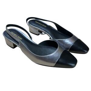 Veronica Beard Cecile Slingback Heel Silver Size 5.5M New Floor Model Condition